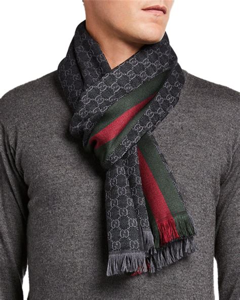 mens gucci graphy scarf thats life|gucci scarf men's silk.